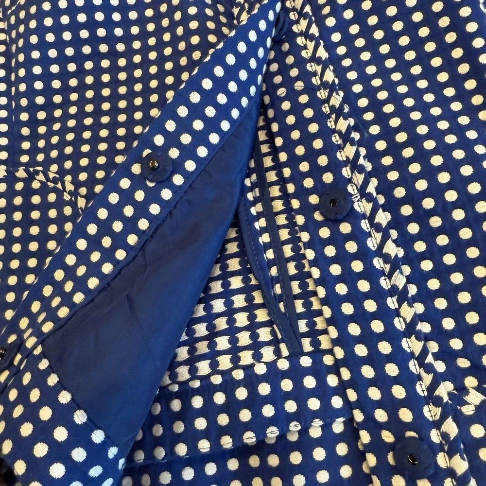 Laundry by Shelli‎ Segal Skirt Suit Womens 14 Blue Polka Dot 2-Piece Set NWT